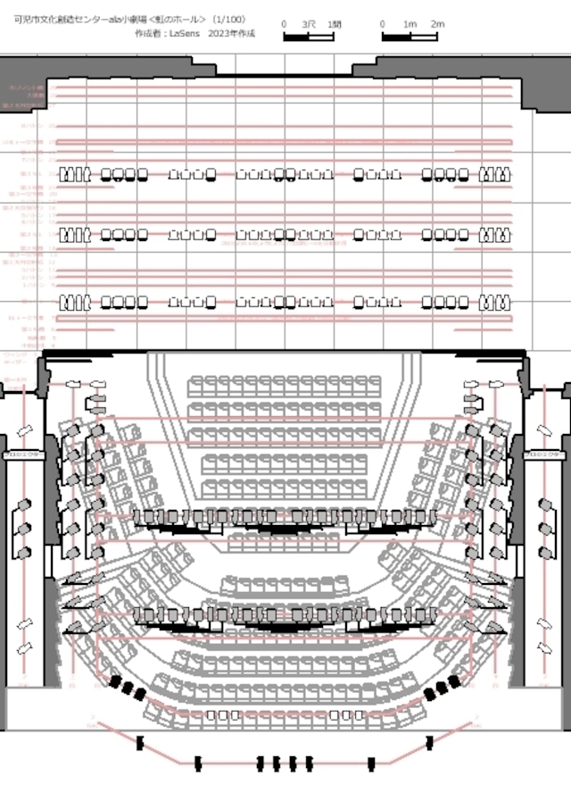 劇場図面2D版 可児市文化創造センターala小劇場＜虹のホール＞