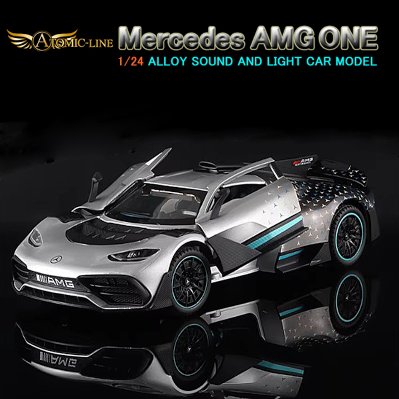 メルセデス AMG ONE 1/24 ミニカー 全4色 ライト点灯 エンジンサウンド 合金モデル 模型 ジオラマ