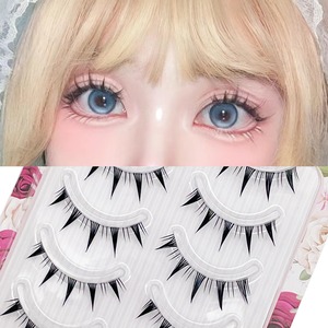 【人気】happykau つけまつげ 5ペア つけまつげ ナチュラル つけま ナチュラル目尻 人気 短め 上まつげ 女優まつげ 薄化粧 生活化粧 繰り返し使える 手作りつけまつげ 自宅でdiy (F)