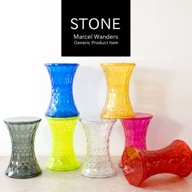 【リプロダクト】スツール 『STONE』 CH-H002A　クリア　黒　赤　青　ピンク　ライトグリーン　黄　パープル　アンバー　おしゃれ　デザイナーズ　椅子　サイドテーブル