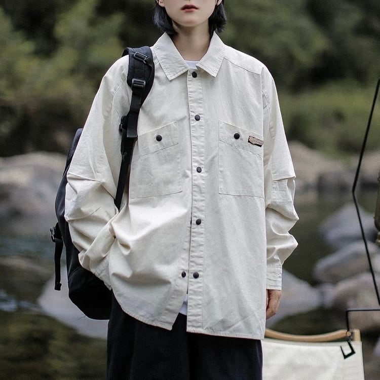 パッチポケットワークシャツ J0064