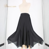 社交ダンス 衣装 スタンダード スカート レッスンウェア 練習着 レディース オールシーズン 黒 ブラック系 花柄 フォーマル 上品 かわいい スカート丈84cm モノトーン ブラック 花柄アクセント 日常使い おしゃれ 大人 お手入れ簡単 フェミニン 可愛いデザイン イベント おすすめ