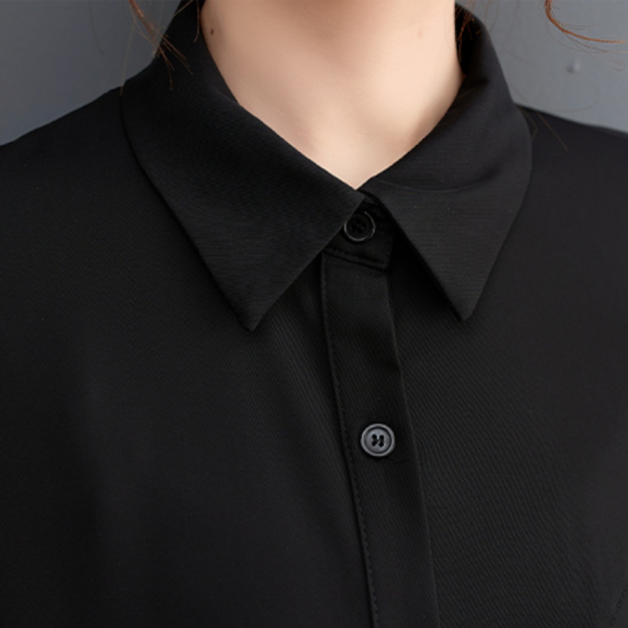 サイドフリンジ ルーズ シャツワンピース  30026