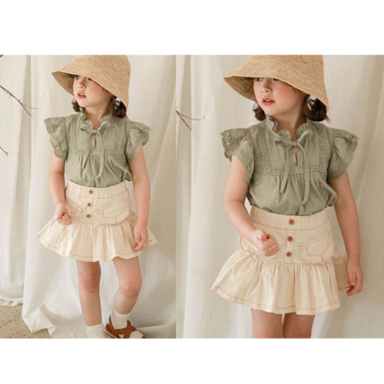 夏ハイウエストデニムスカート3色