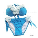 レディース水着 ビキニ 花びら フリル 水着 セクシー 2点セット 可愛い 盛れる バストアップ フラワーモチーフ パステルカラー シンプル 無地 大人可愛い リゾート ビーチ 海 プール 夏 トレンド フェミニン 写真映え フォトジェニック w609 SB