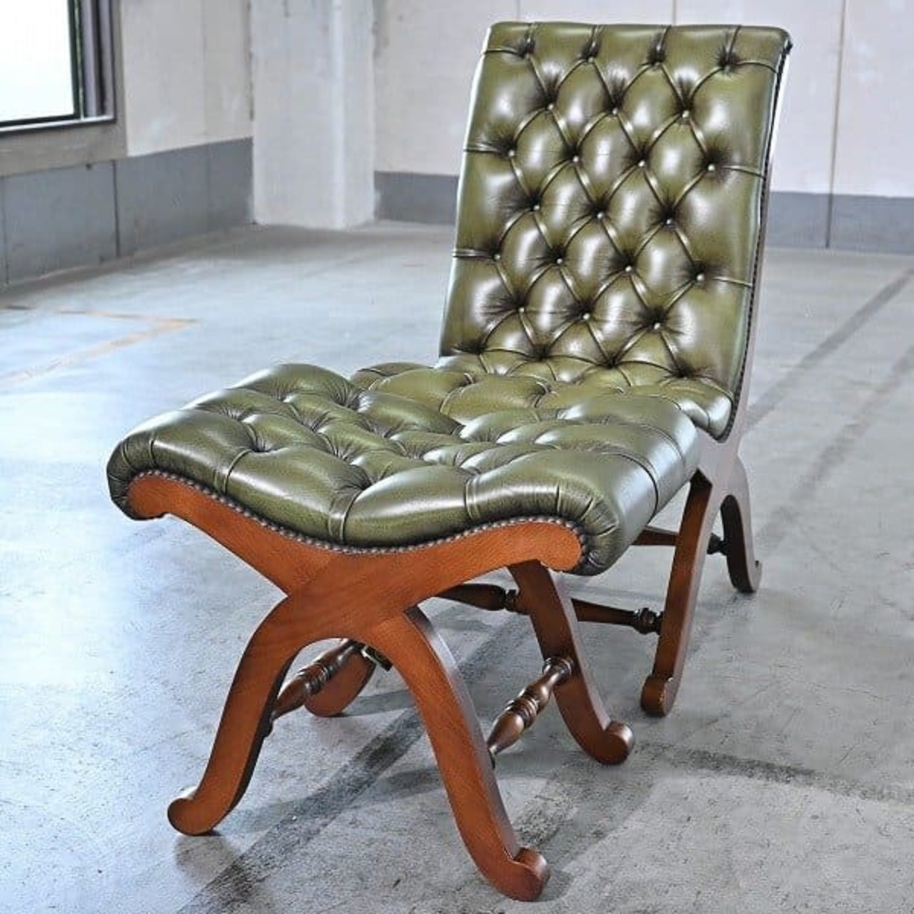 スペイン製 VAROSA VALENTI 54万 リクライニングチェア オットマンセット マホガニー材 本革 椅子 アンティーク調 バロッサ バレンティ【中古家具/中古インテリア/USED家具ユーズド家具/リサイクル】