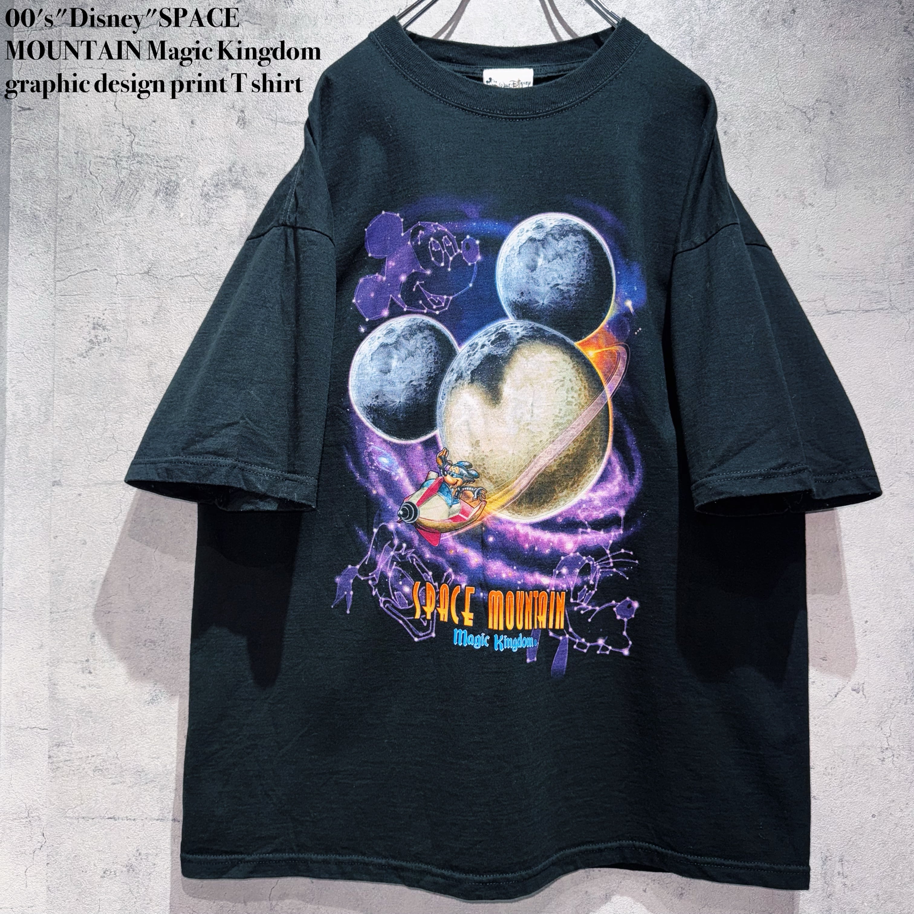 00's"Disney"SPACE MOUNTAIN Magic Kingdom graphic design print T shirt