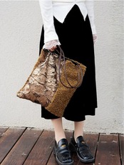 Craquelé Fur Mix Boa Bag F0835