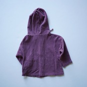 〈 GOLD 23AW 〉Hoodie in knitted velvet rib / dove / 80〜85cm