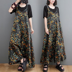 BOTANICAL PRINT STRAP WIDE LEG JUMPSUIT 1color M-5148