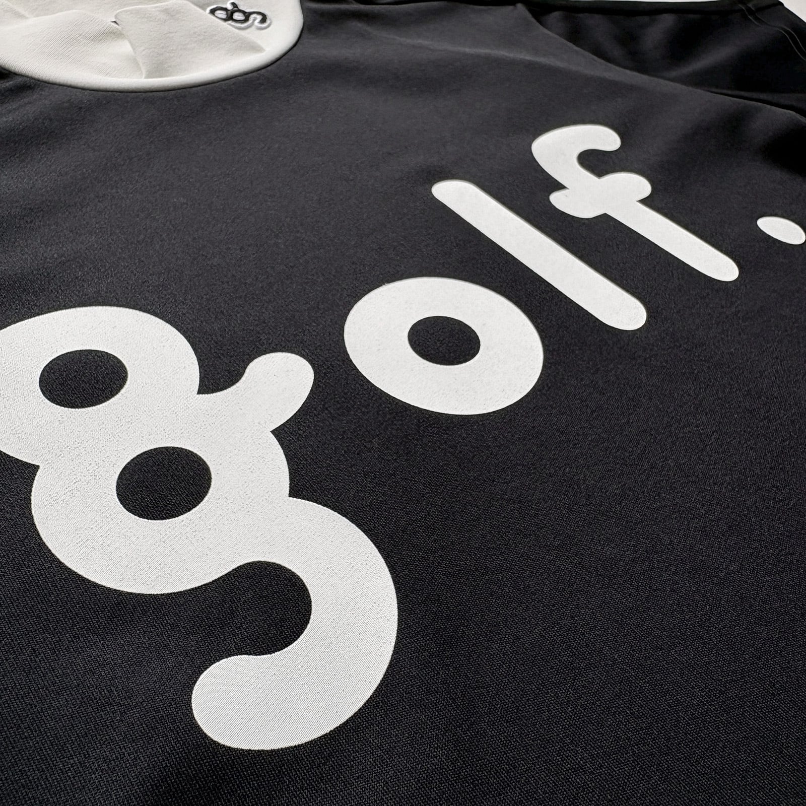 WOMEN'S】LOGO PRINT MOCK NECK SHIRT -BLACK / OFF WHITE- | 8G SHOOT