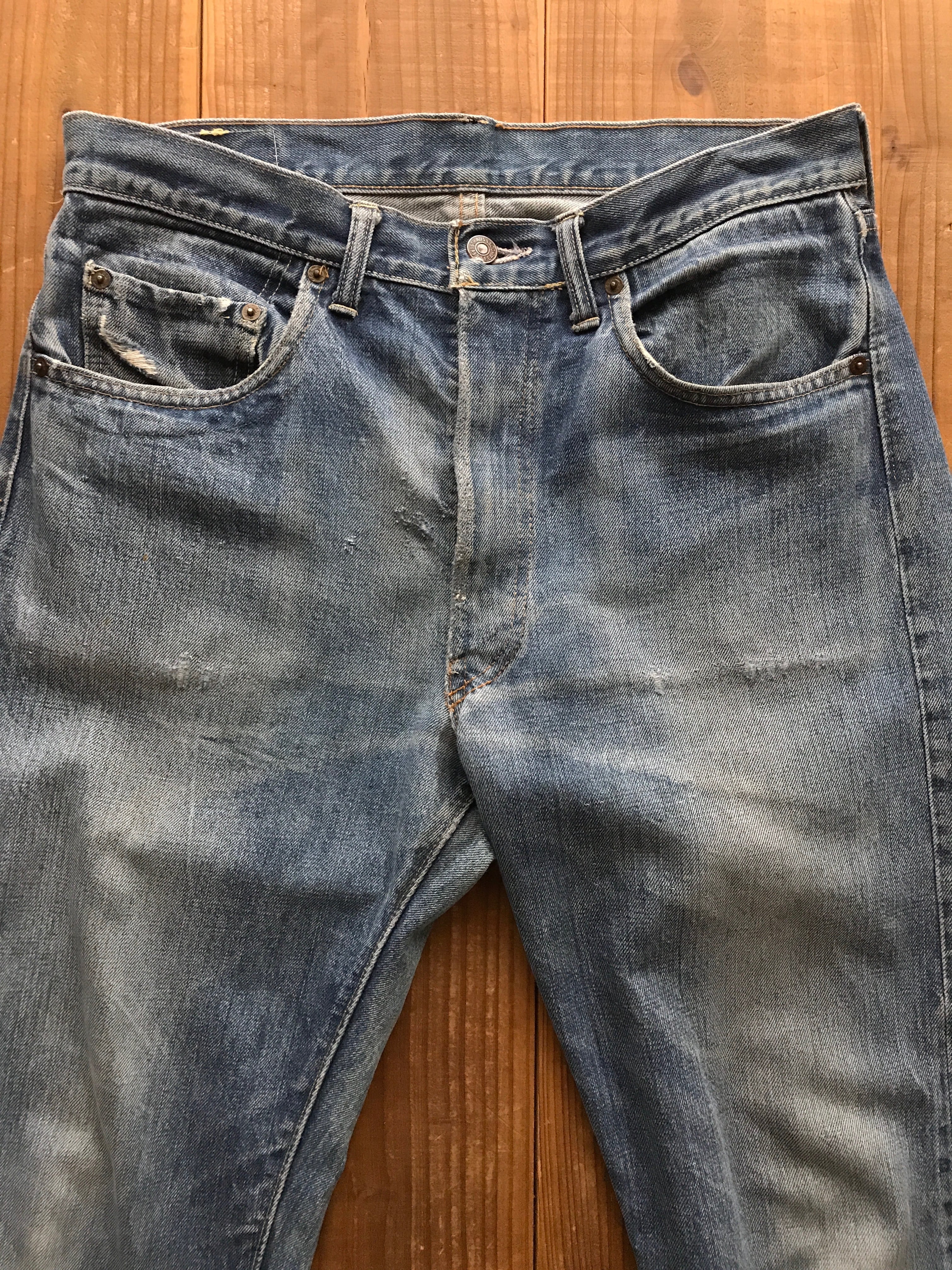 60's Levi's 505 BIG-E デニムパンツ リメイク 美色 リペア跡あり 実寸(35×31.5)