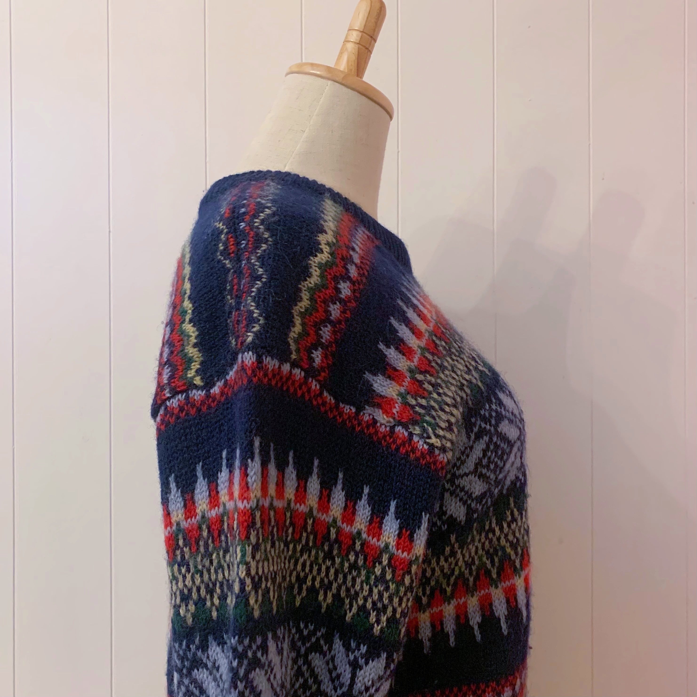 blue snow crystal nordic sweater