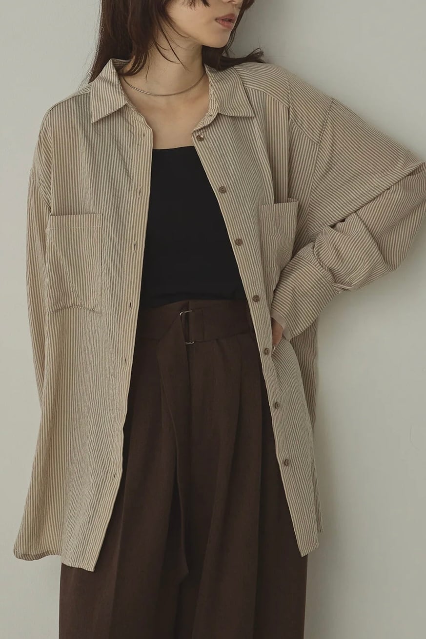 Stripe over shirt ストライプオーバーシャツ Ivory