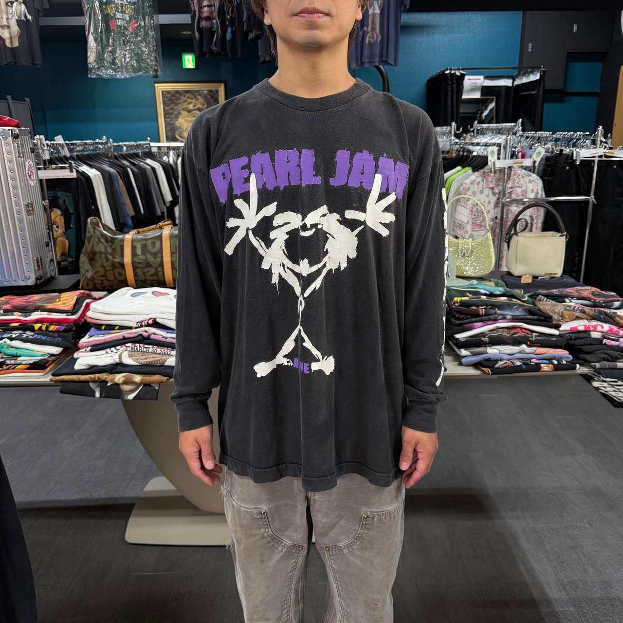 【PEARL JAM】パール・ジャム "ALIVE STICKMAN" Vintage ロングスリーブTシャツ