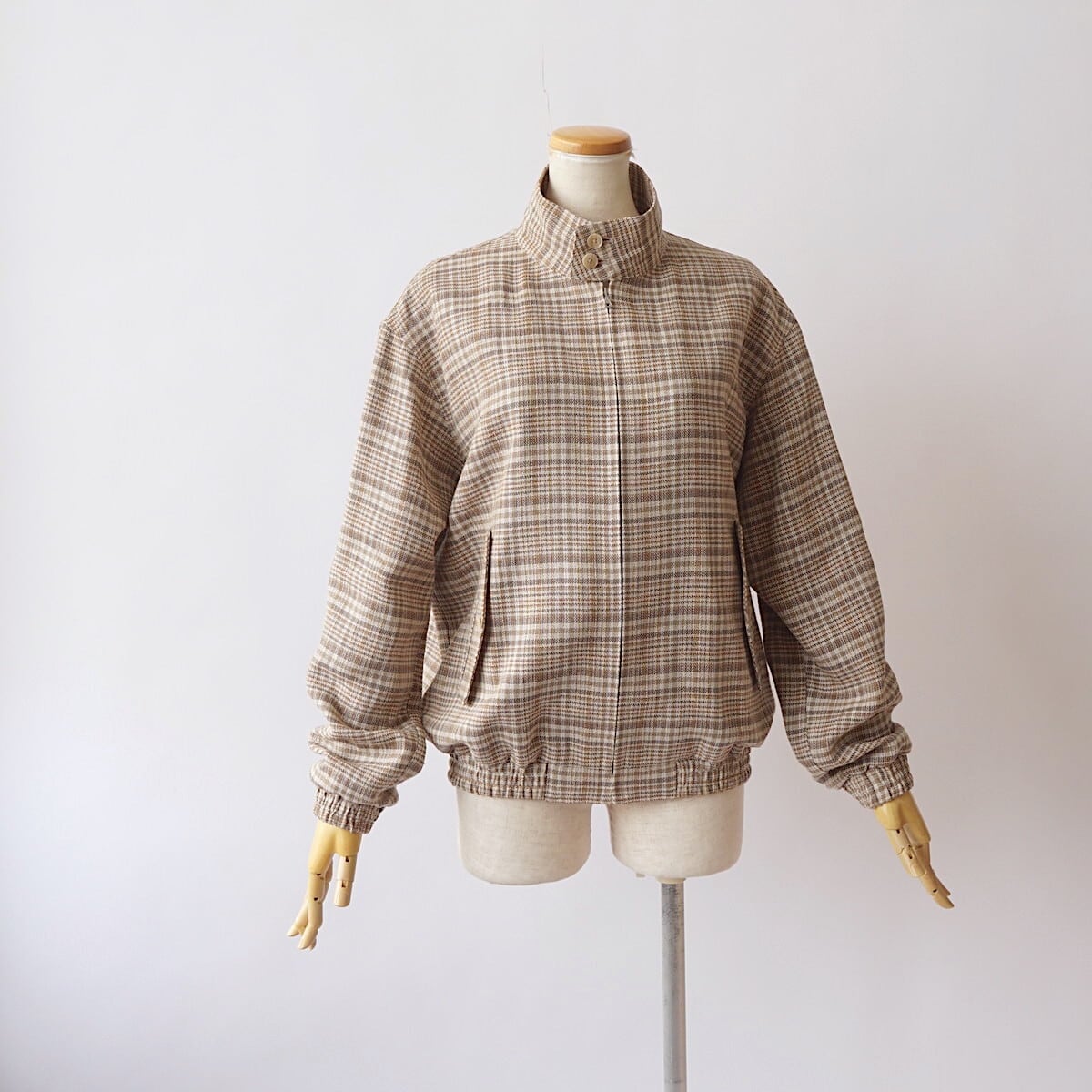 AURALEE/オーラリー・SILK LINEN NEP CHECK ZIP BLOUSON | a flat shop