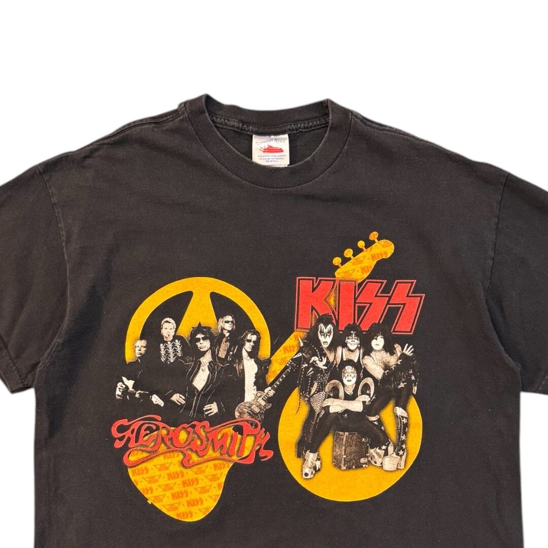 AERO SMITH＆KISS】エアロスミス＆キッス ダブルプリントツアーTシャツ