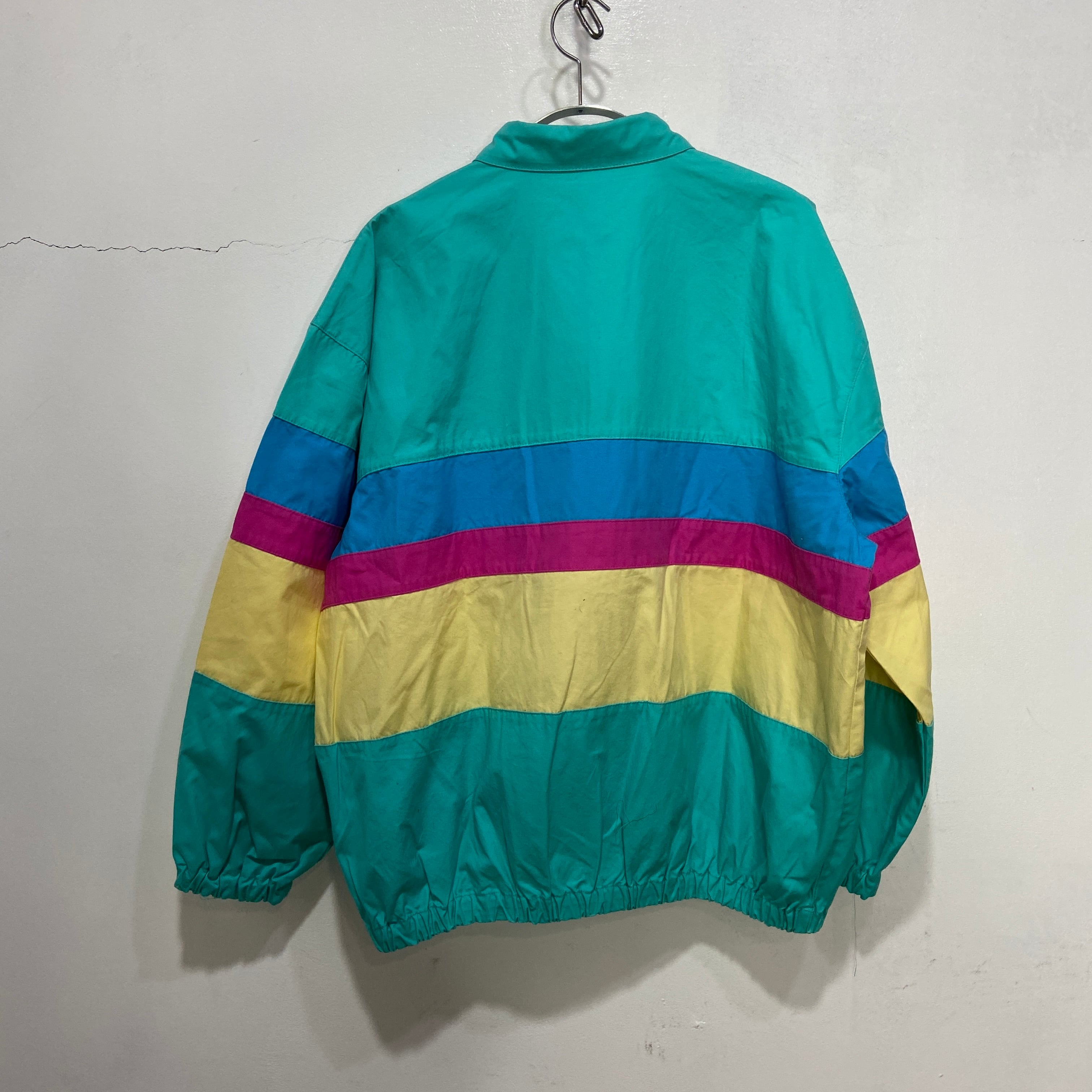 RalphLauren 90s USA製 マルチボーダー柄スウィングトップ L