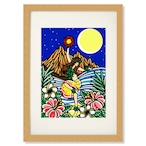 Art Print A4（Night Hula Girl）with Frame