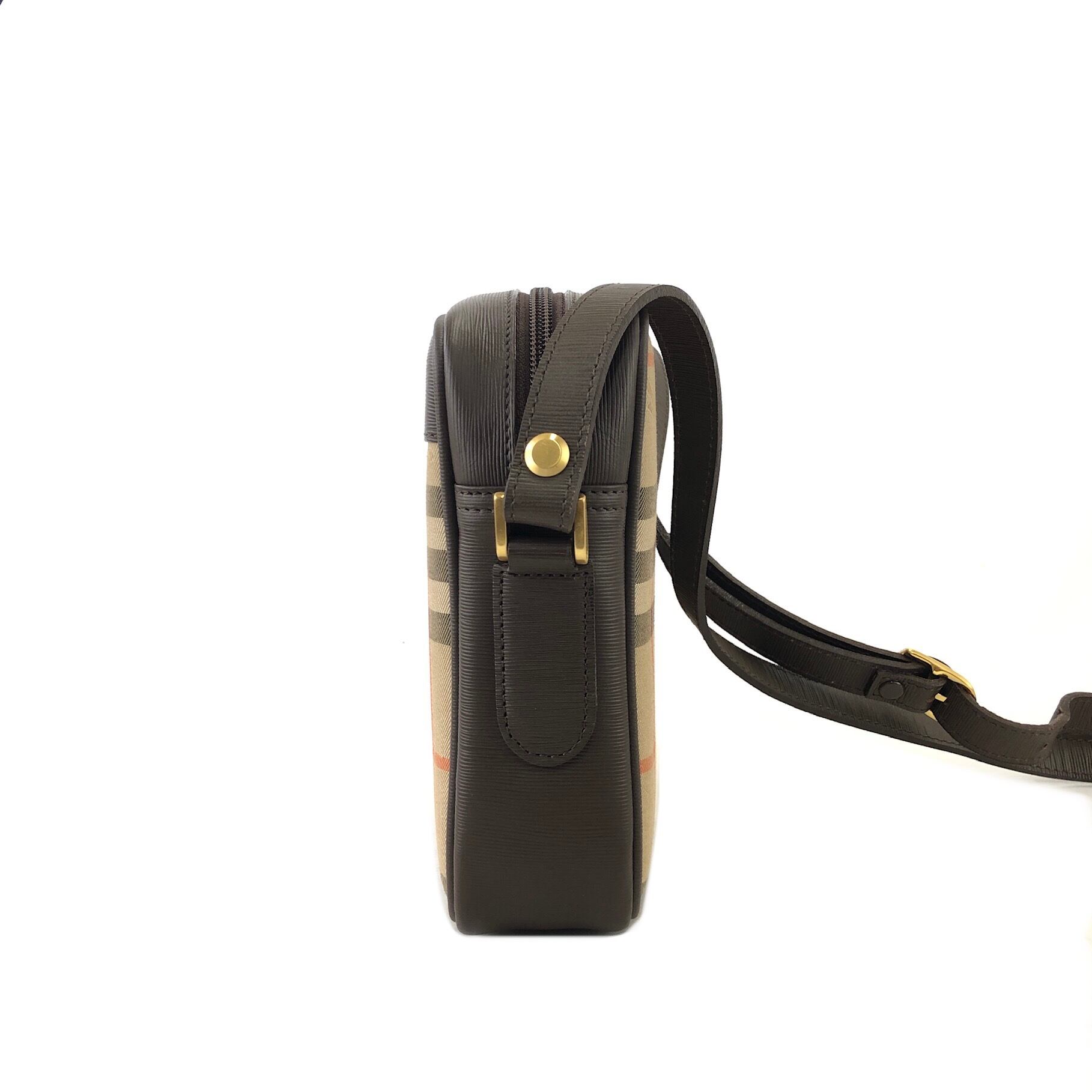 Burberrys' バーバリーズ ロゴ キャンバス×レザー ショルダーバッグ