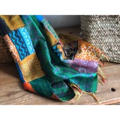 リサイクルサリーのカンタショール　パッチワーク小10　インドの手仕事布　Mulaセレクト