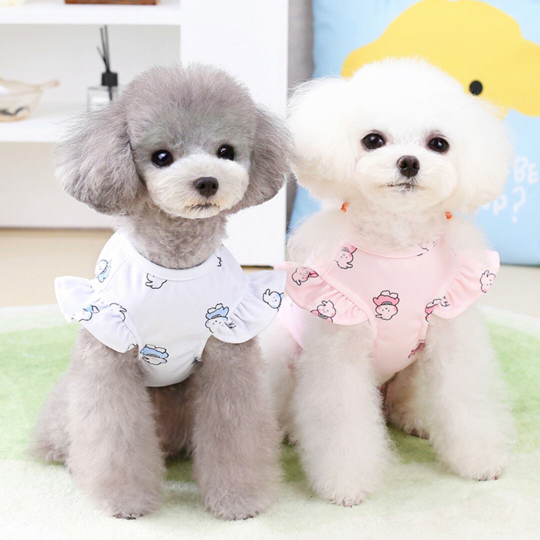 【全2色】袖のフリルが可愛いウサギのカットソー d1363