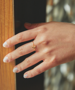 crescent moon ring silver / gold