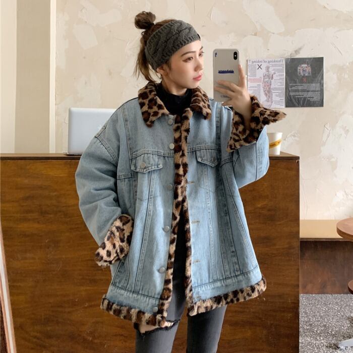 ジャケット オータムウィンタールーズレオパードプリント柄スタイルカジュアル ストリート 秋物 冬物 ケッペル51351121309