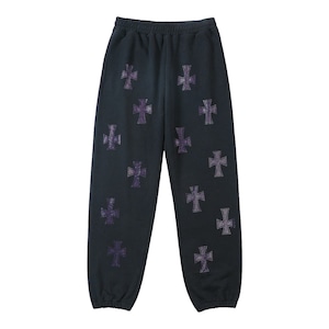 【UNKNOWN LONDON】PURPLE CROSS RHINESTONE JOGGER