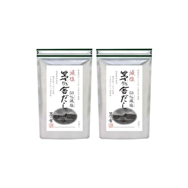 久原本家 減塩 茅乃舎だし 8g×27袋入 【2個パック】 和風だし 焼あご入り だしパック 出汁 博多 国産原料使用