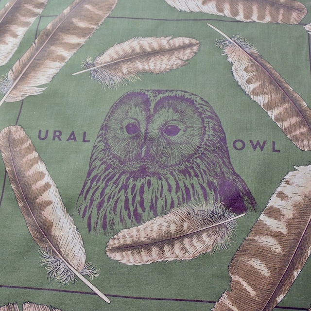 日本のいきものハンカチ フクロウ