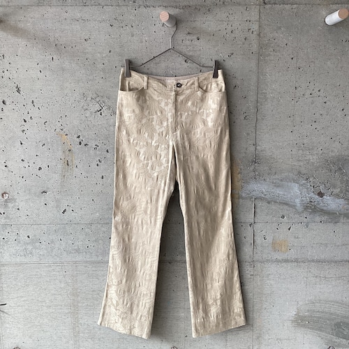 plant woven pattern pants