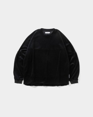 TIGHTBOOTH : VELOUR L/S CREW FW26-SW03 C/# BLACK SIZE L