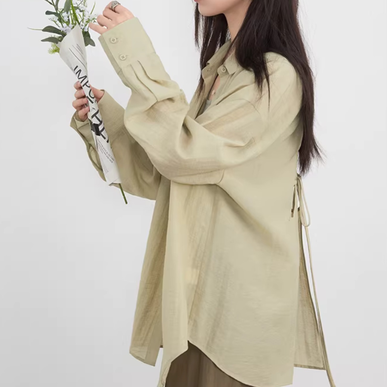 バックシャン スリット オーバーサイズブラウス 00189・画像4