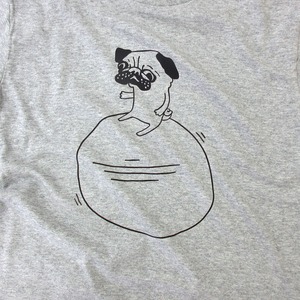 パグとヨガボール Tシャツ dog57 ダイエット 犬 ブヒ パグ 好き 服 ゆるい イラスト