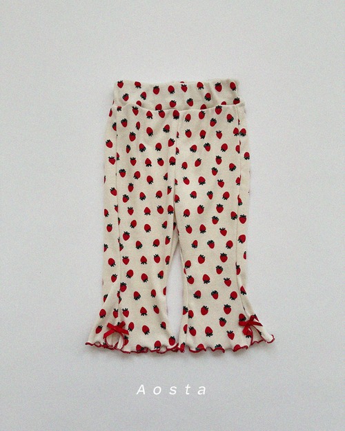 【予約】aosta 裾リボンフレアレギンスパンツ
