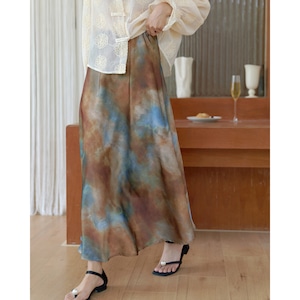 summer oil painting style a line skirt