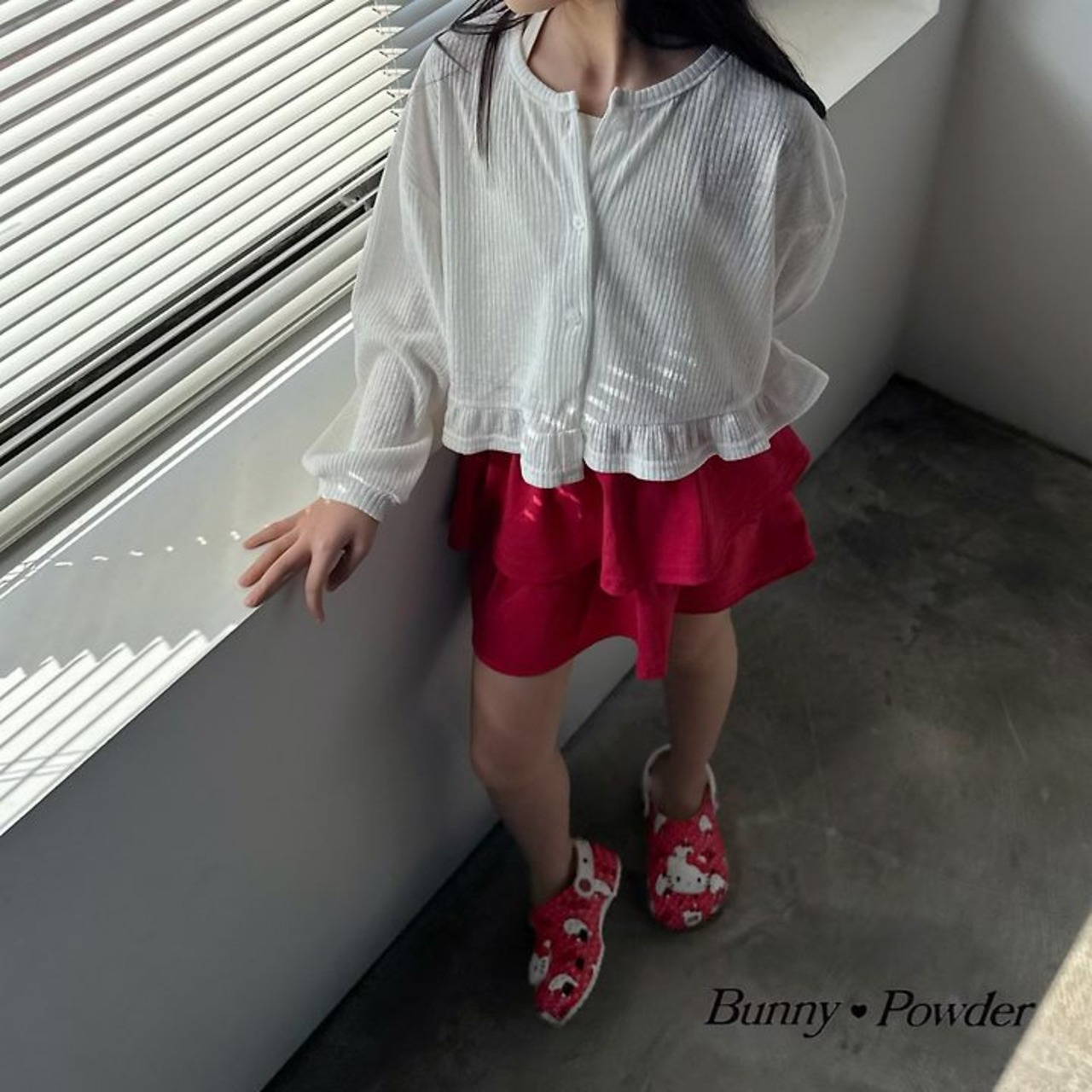 [Bunny Powder] Feature) Flower Button Cardigan (2XL/3XL/4XL) / [버니파우더] 기획)꽃단추가디건 (2XL/3XL/4XL)