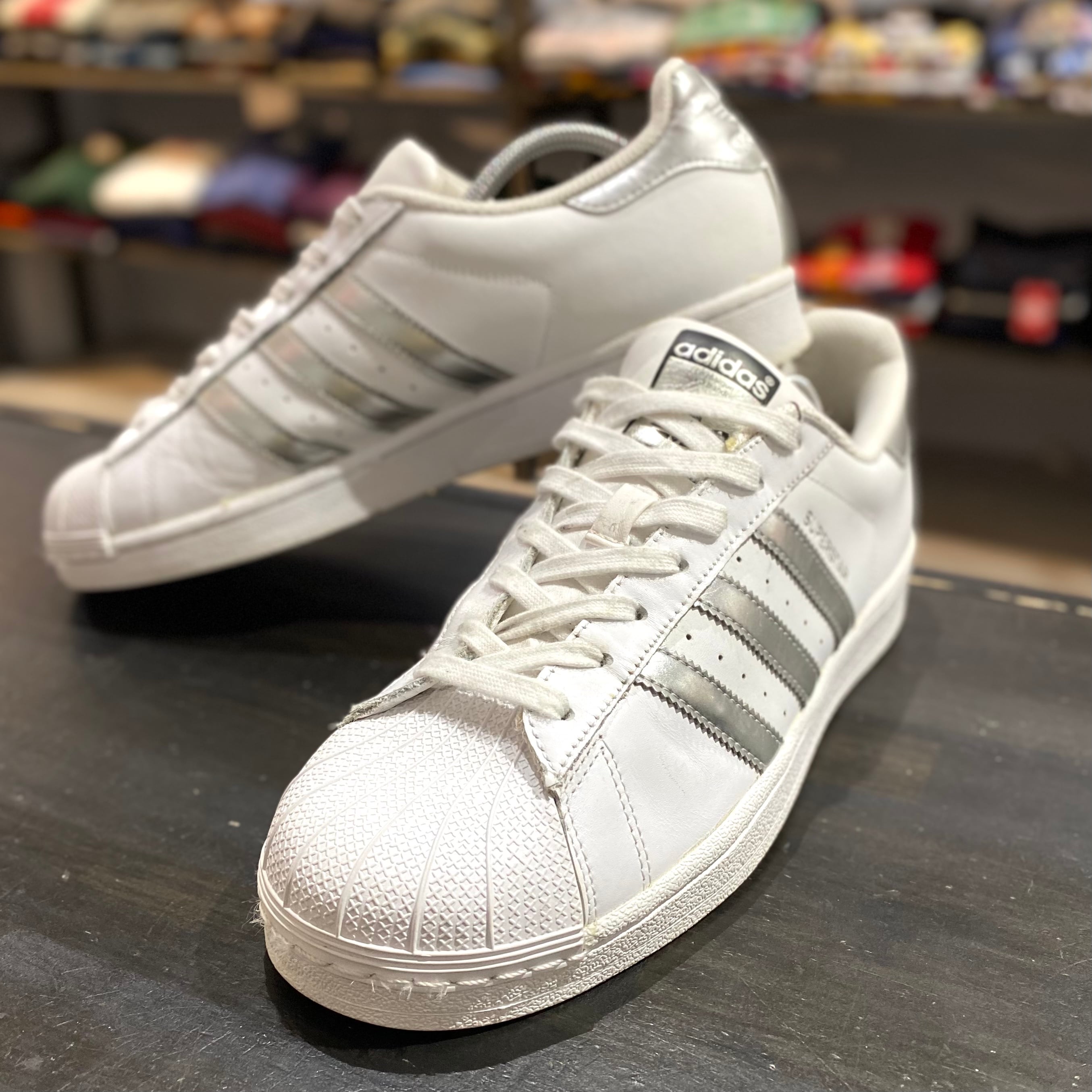 ヴィンテージ94年製adidas SUPER STAR白黒ホワイト25.5cm