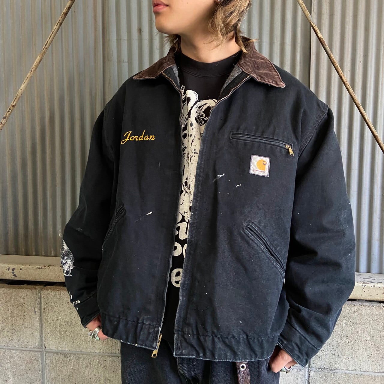 ビッグサイズ 90年代 USA製 Carhartt カーハート ペンキ ネーム刺繍 ...