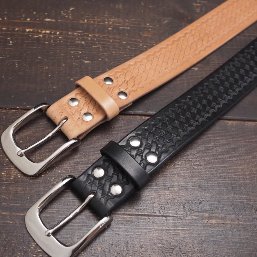 たかcootie クーティー スタッズベルト 真鍮 バスケットウィーブ M バスケットウィーブベルト001 40mm | ハンティントン 宮崎ベース