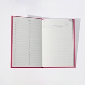 Multi-log note - 【ドット方眼・五段階評価】北欧ネコブルー / A6変形 / ハードカバーノート