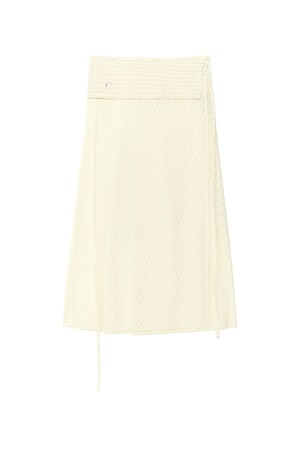 [Matin Kim] FOLDOVER LAYERED MAXI WRAP SKIRT IN IVORY 正規品 韓国ブランド 韓国通販 韓国代行 韓国ファッション マーティンキム matinkim 日本 店舗