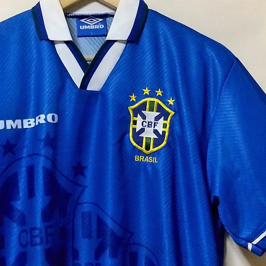 umbro ブラジル代表 94年 優勝モデル 復刻デザイン ポロシャツ Mサイズ