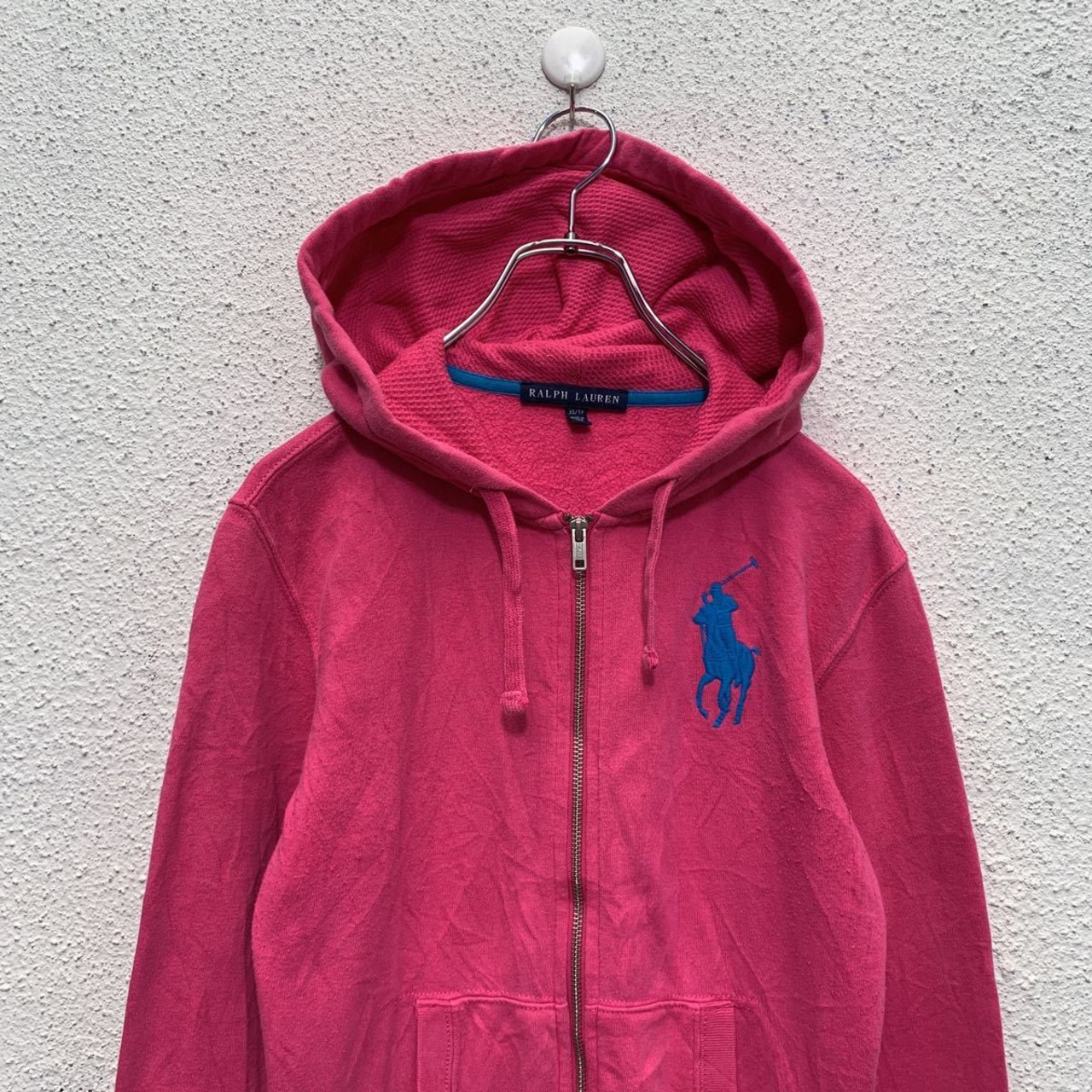 RALPH LAUREN ジップアップ スウェット パーカー レディース XS ピンク 