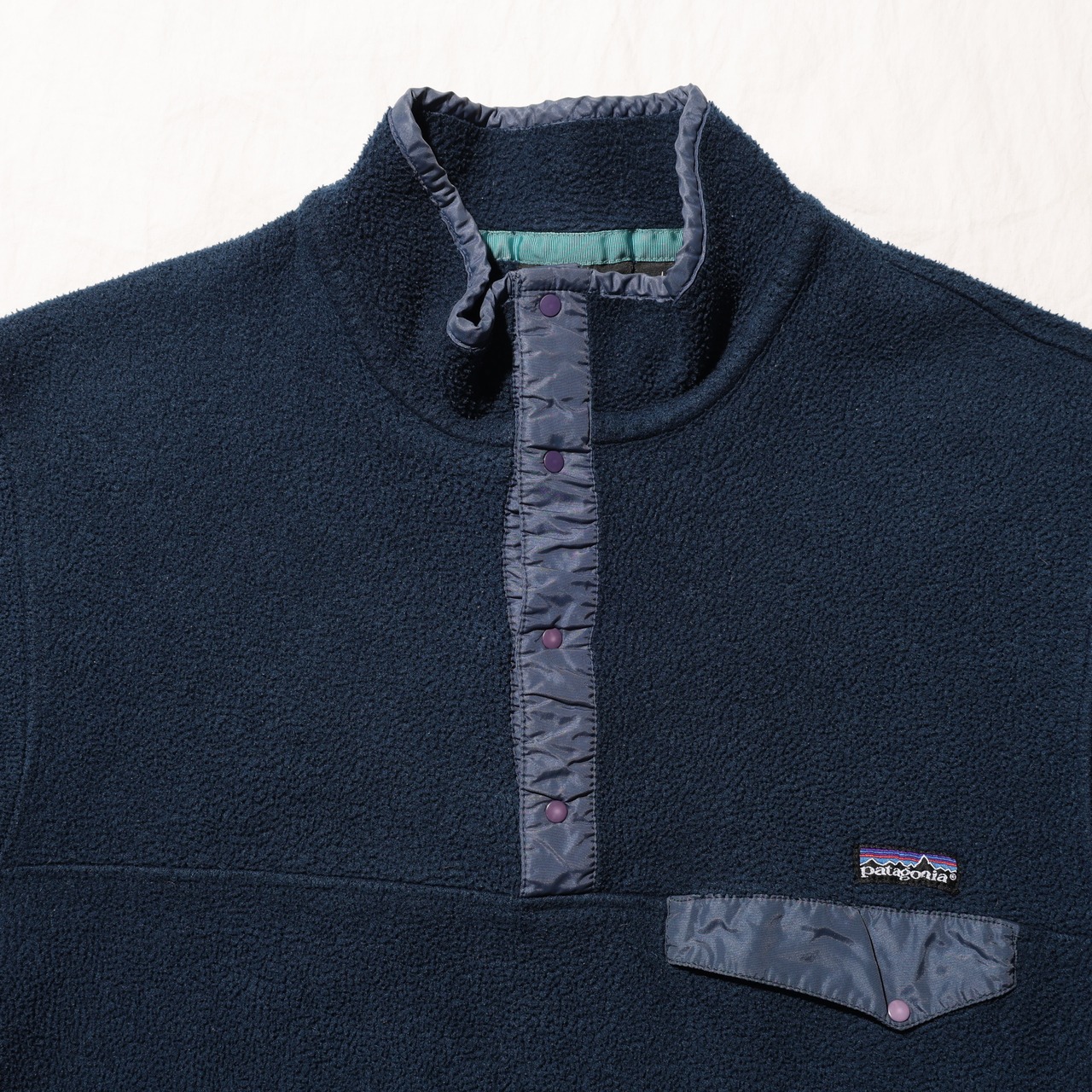 美品 L 89年 ナイロン前立て 旧肉厚個体 ネイビー Synchilla Snap-T Patagonia シンチラ スナップT パタゴニア
