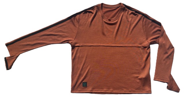 BUDO(ブドー) Merino Wool Long Cut Sleeveblack Terracotta×blackline(-)