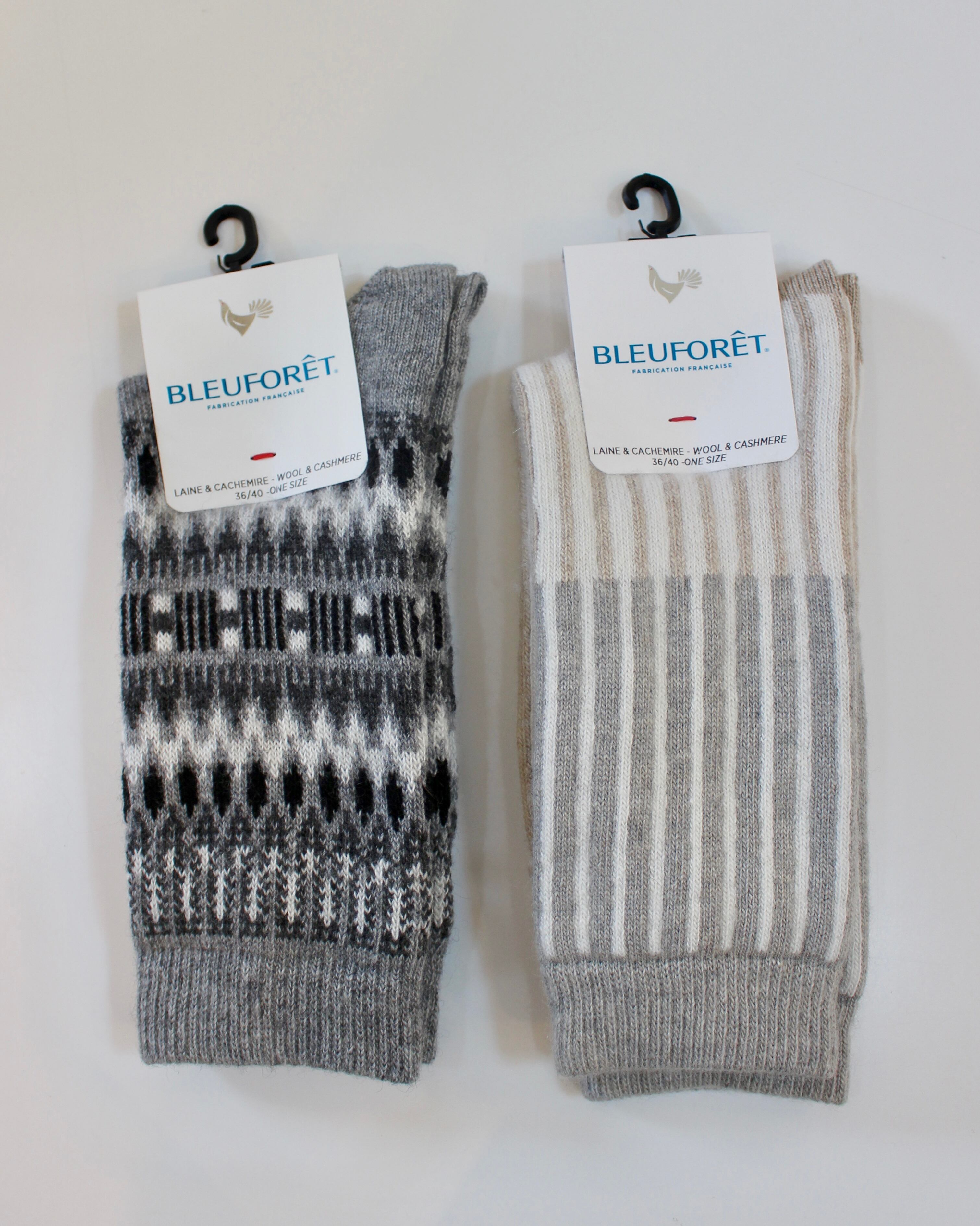 BLEU FORET/cashmere pattern socks