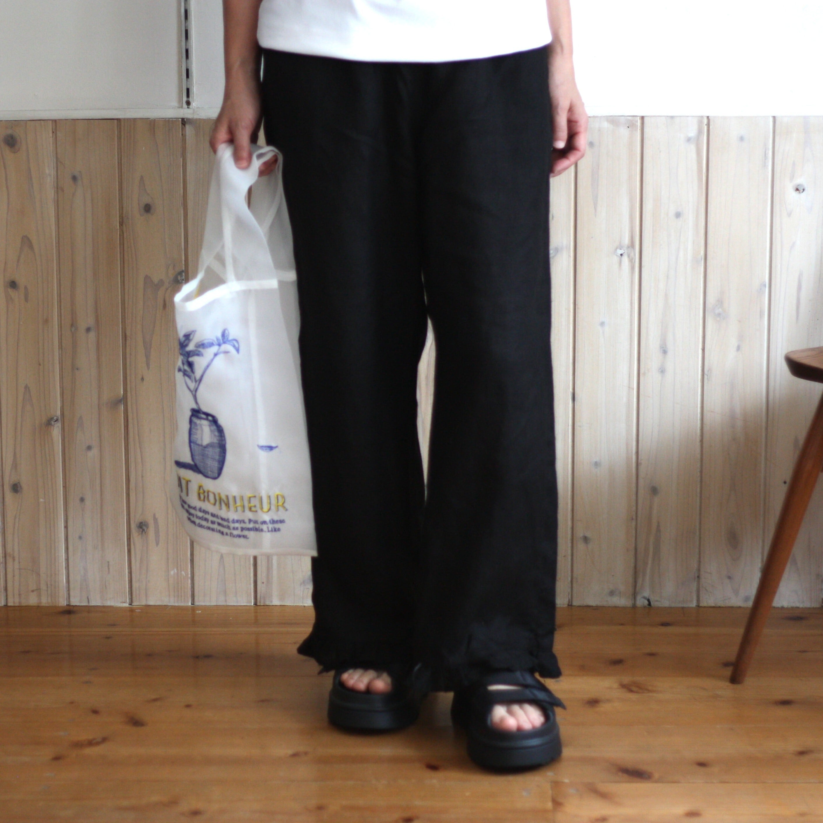 fog linen work フォグリネンワーク リネンパイピングエプロン | tous