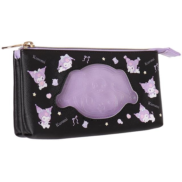 Z24193】サンリオ合皮フェイスPVC型押し3ポケットポーチ | AXCIS